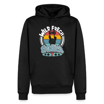 7 Jahre Wild Frech Und Endlich 7 - Männer Premium Bio Hoodie - Schwarz - Vorne - Nico (187cm)