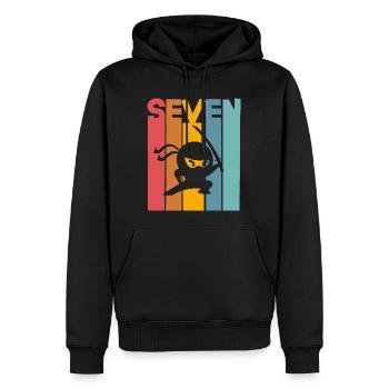 Ninja 7ème anniversaire Enfants - Sweat à capuche Premium bio Homme - noir - Devant - Nico (187cm)