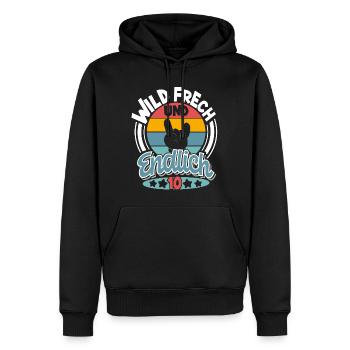 10. Geburtstag Wild Frech Und Endlich 10 - Männer Premium Bio Hoodie - Schwarz - Vorne - Nico (187cm)
