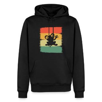 Frosch - Männer Premium Bio Hoodie - Schwarz - Vorne - Nico (187cm)