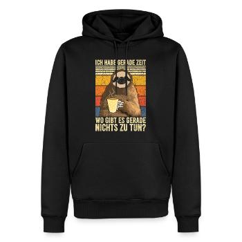 Ich Habe Jetzt Zeit Faultier Kaffee Arbeitskollege - Männer Premium Bio Hoodie - Schwarz - Vorne - Nico (187cm)