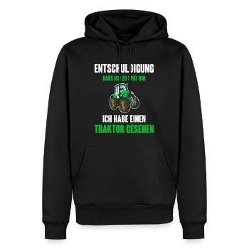 Traktor - Männer Premium Bio Hoodie - Schwarz - Vorne - Nico (187cm)