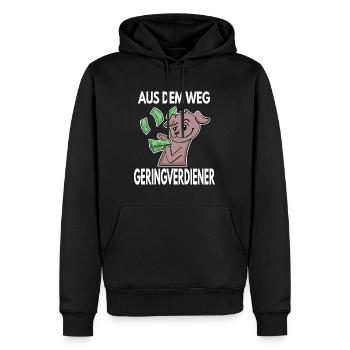 Aus dem Weg du Geringverdiener - Kapitalismus - Männer Premium Bio Hoodie - Schwarz - Vorne - Nico (187cm)