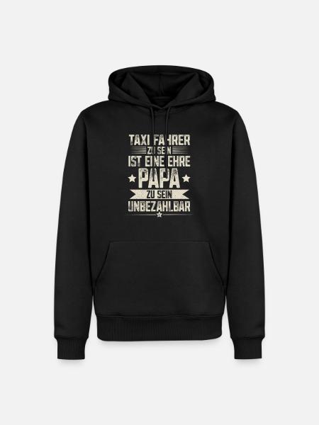 Papa Taxifahrer Vater Vatertag - Männer Premium Bio Hoodie - Schwarz