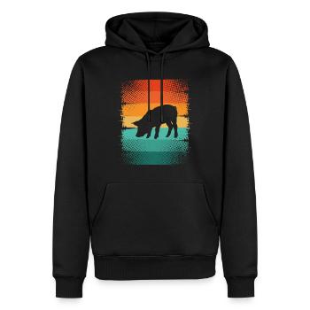 Schwein - Männer Premium Bio Hoodie - Schwarz - Vorne - Nico (187cm)