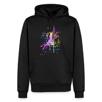 Pole Dance Fitness Couleur Splash Pole Dance - Sweat à capuche Premium bio Homme - noir - Devant - Nico (187cm)
