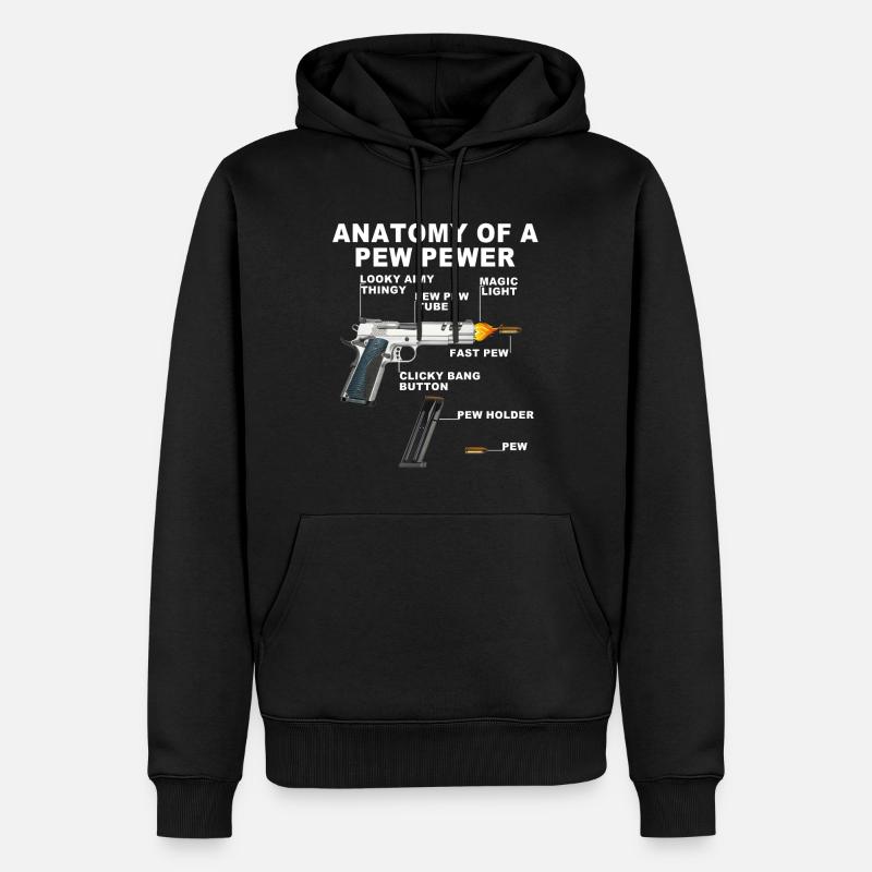 Anatomie eines Pew pewer - Männer Premium Bio Hoodie - Schwarz