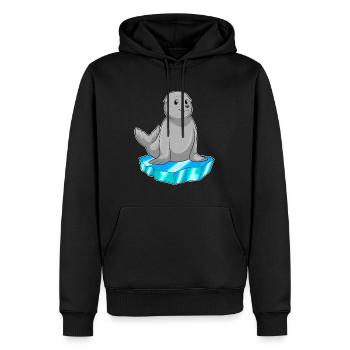 Seehund Eisscholle - Männer Premium Bio Hoodie - Schwarz - Vorne - Nico (187cm)
