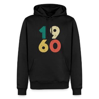 1960 - Jahrgang 1960 Retro Vintage - Männer Premium Bio Hoodie - Schwarz - Vorne - Nico (187cm)