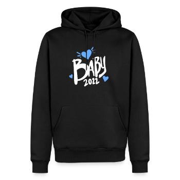 Baby 2022 - Geburt Schwanger 2022 - Männer Premium Bio Hoodie - Schwarz - Vorne - Nico (187cm)