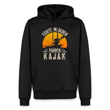 Kajak Kajakfahrerin - Männer Premium Bio Hoodie - Schwarz - Vorne - Nico (187cm)