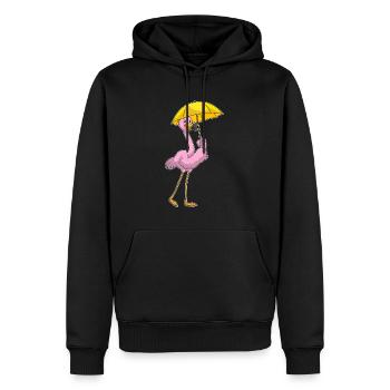 Parapluie Flamant Rose - Sweat à capuche Premium bio Homme - noir - Devant - Nico (187cm)