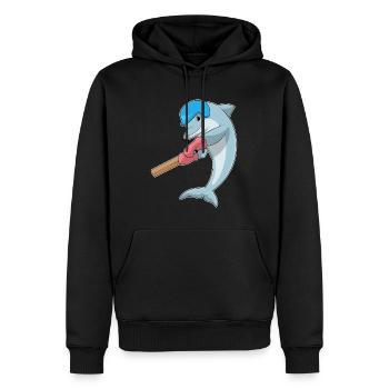 Dolphin Cricket Cricket Bat - Men’s Premium Organic Hoodie - black - Front - Nico (187cm)