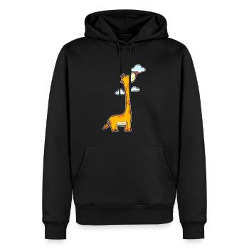 Nuages girafes - Sweat à capuche Premium bio Homme - noir - Devant - Nico (187cm)