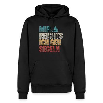 Segeln Segler Segelboot Retro Vintage - Männer Premium Bio Hoodie - Schwarz - Vorne - Nico (187cm)