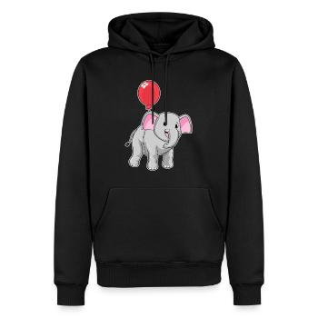 Elefant Luftballon - Männer Premium Bio Hoodie - Schwarz - Vorne - Nico (187cm)