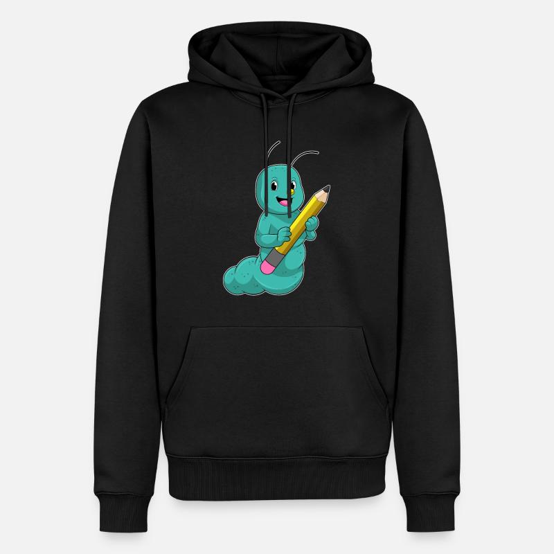 Chenille au crayon - Sweat à capuche Premium bio Homme - noir