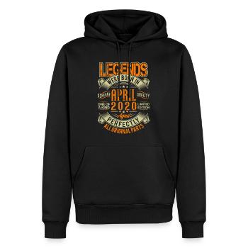 2020 April Geburtstag Legende - Männer Premium Bio Hoodie - Schwarz - Vorne - Nico (187cm)