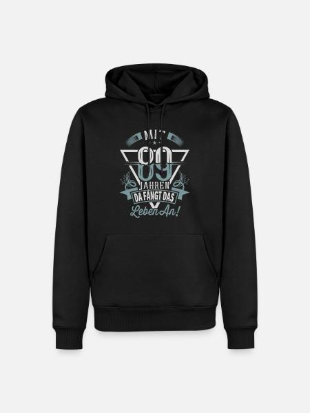 89. Geburtstag Da Fängt Das Leben An - Männer Premium Bio Hoodie - Schwarz
