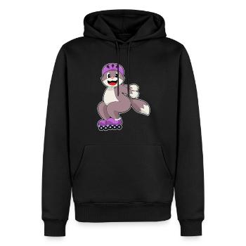 Katze Rollschuhfahren Rollschuhe - Männer Premium Bio Hoodie - Schwarz - Vorne - Nico (187cm)