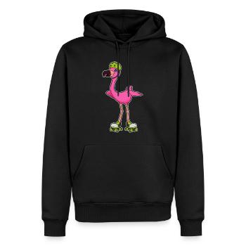 Flamingo Rollschuhfahren Rollschuhe - Männer Premium Bio Hoodie - Schwarz - Vorne - Nico (187cm)