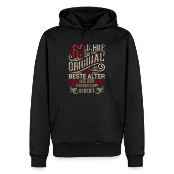 63. Geburtstag Vintage Retro - Männer Premium Bio Hoodie - Schwarz - Vorne - Nico (187cm)