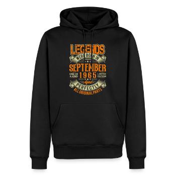 1965 September Geburtstag Legende - Männer Premium Bio Hoodie - Schwarz - Vorne - Nico (187cm)