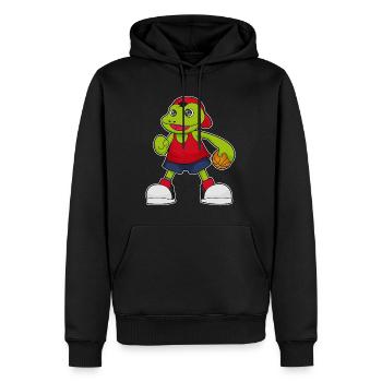 Frosch Basketballspieler Basketball - Männer Premium Bio Hoodie - Schwarz - Vorne - Nico (187cm)