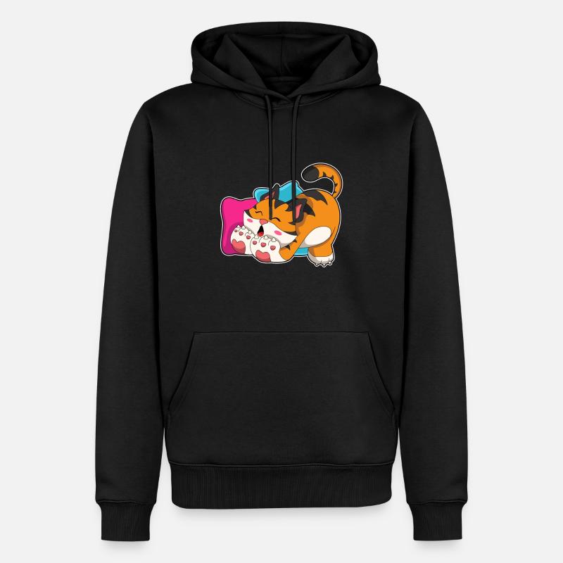 Tiger müde - Männer Premium Bio Hoodie - Schwarz