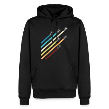 Rennrad Fahrrad mit bunten Streifen - Männer Premium Bio Hoodie - Schwarz - Vorne - Nico (187cm)