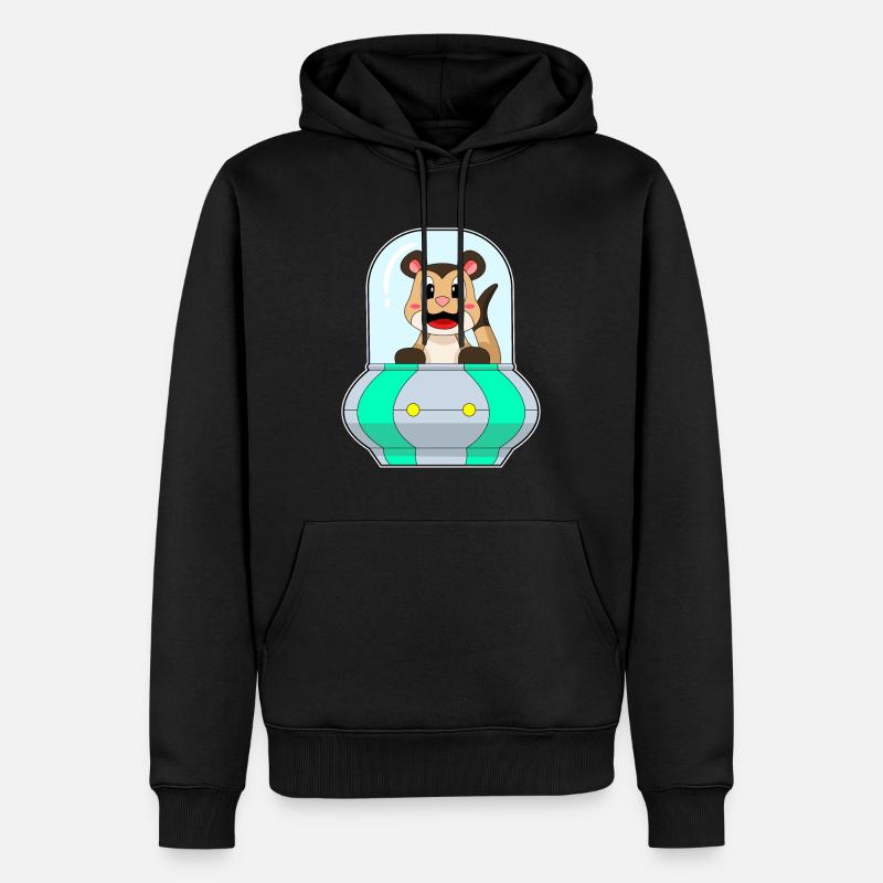 Erdmännchen mit Schiff - Männer Premium Bio Hoodie - Schwarz