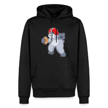 Nilpferd American Football Sport - Männer Premium Bio Hoodie - Schwarz - Vorne - Nico (187cm)
