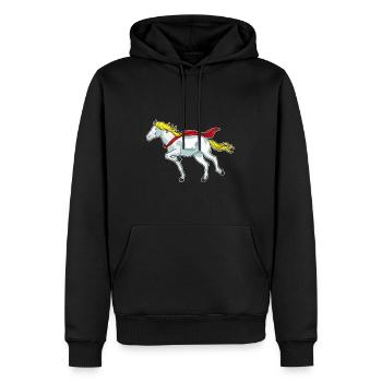 Courses hippiques - Sweat à capuche Premium bio Homme - noir - Devant - Nico (187cm)