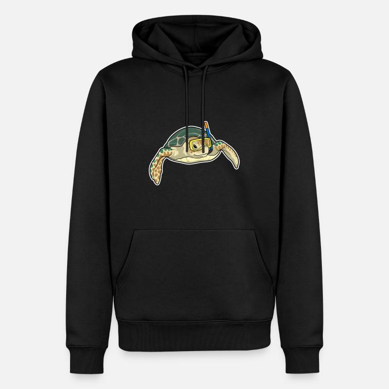 Turtle Diver Snorkel - Sweat à capuche Premium bio Homme - noir