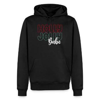 Holly Jolly Babe - Men’s Premium Organic Hoodie - black - Front - Nico (187cm)