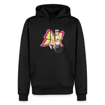 Butterfly Bodybuilder Dumbbell Bodybuilding - Men’s Premium Organic Hoodie - black - Front - Nico (187cm)