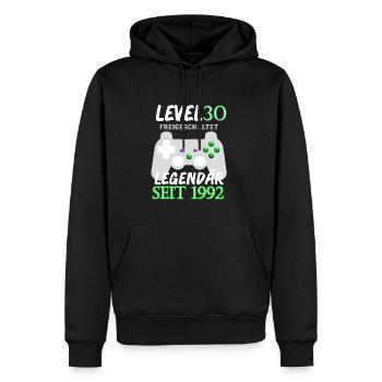 1992 Geburtstag Mann 30 Jahre - Männer Premium Bio Hoodie - Schwarz - Vorne - Nico (187cm)