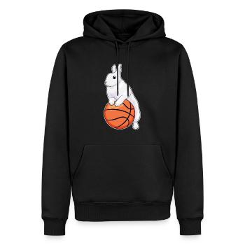 Hase Basketballspieler Basketball - Männer Premium Bio Hoodie - Schwarz - Vorne - Nico (187cm)