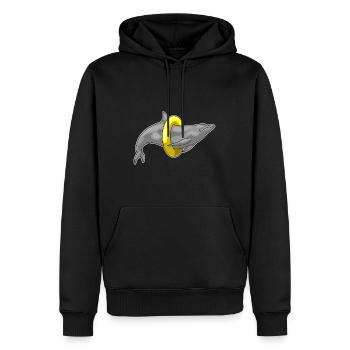 Bouée de sauvetage de nage avec les dauphins - Sweat à capuche Premium bio Homme - noir - Devant - Nico (187cm)