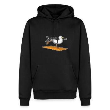 Seabird Yoga Fitness Gymnastics - Men’s Premium Organic Hoodie - black - Front - Nico (187cm)
