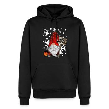Weihnachts Zwerg Christmas Gnome mit Schneeflocken - Männer Premium Bio Hoodie - Schwarz - Vorne - Nico (187cm)