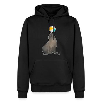 Seehund Schwimmen Wasserball Sommer - Männer Premium Bio Hoodie - Schwarz - Vorne - Nico (187cm)