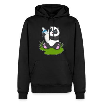 Lait pour biberon Panda - Sweat à capuche Premium bio Homme - noir - Devant - Nico (187cm)