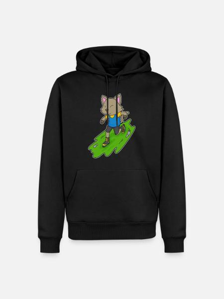 Katze Inline skating Inline skates - Männer Premium Bio Hoodie - Schwarz