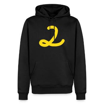 2 Nummer zwei Zahl - Männer Premium Bio Hoodie - Schwarz - Vorne - Nico (187cm)