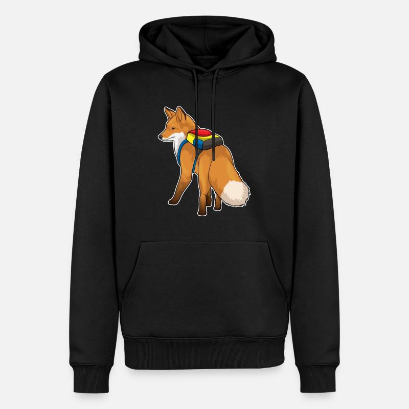 Fuchs Rucksack - Männer Premium Bio Hoodie - Schwarz