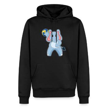 Eléphant Handballeur Handball - Sweat à capuche Premium bio Homme - noir - Devant - Nico (187cm)