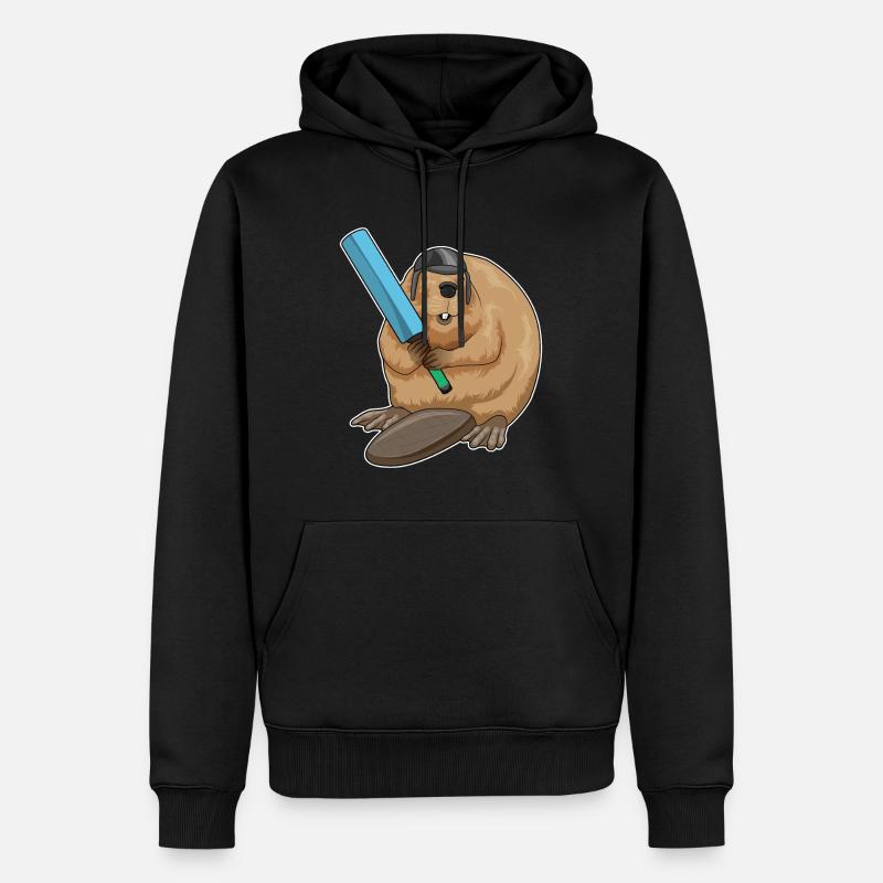 Beaver Cricket Cricket Bat - Sweat à capuche Premium bio Homme - noir