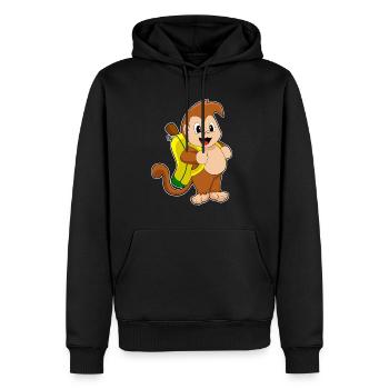 Affe Banane - Männer Premium Bio Hoodie - Schwarz - Vorne - Nico (187cm)
