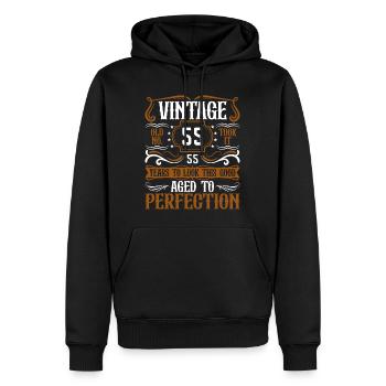 55ème Anniversaire Vintage Rétro - Sweat à capuche Premium bio Homme - noir - Devant - Nico (187cm)